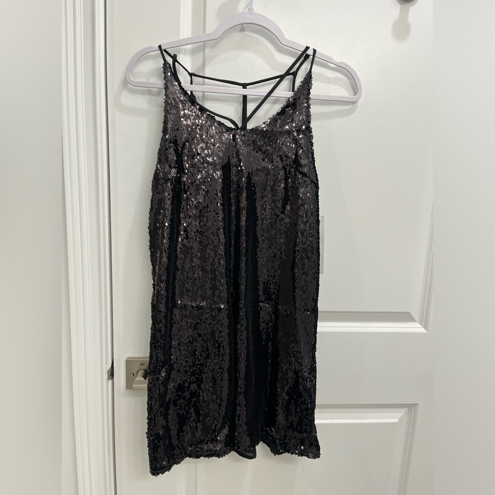NWT Aqua Black Sequin Dress- Size S